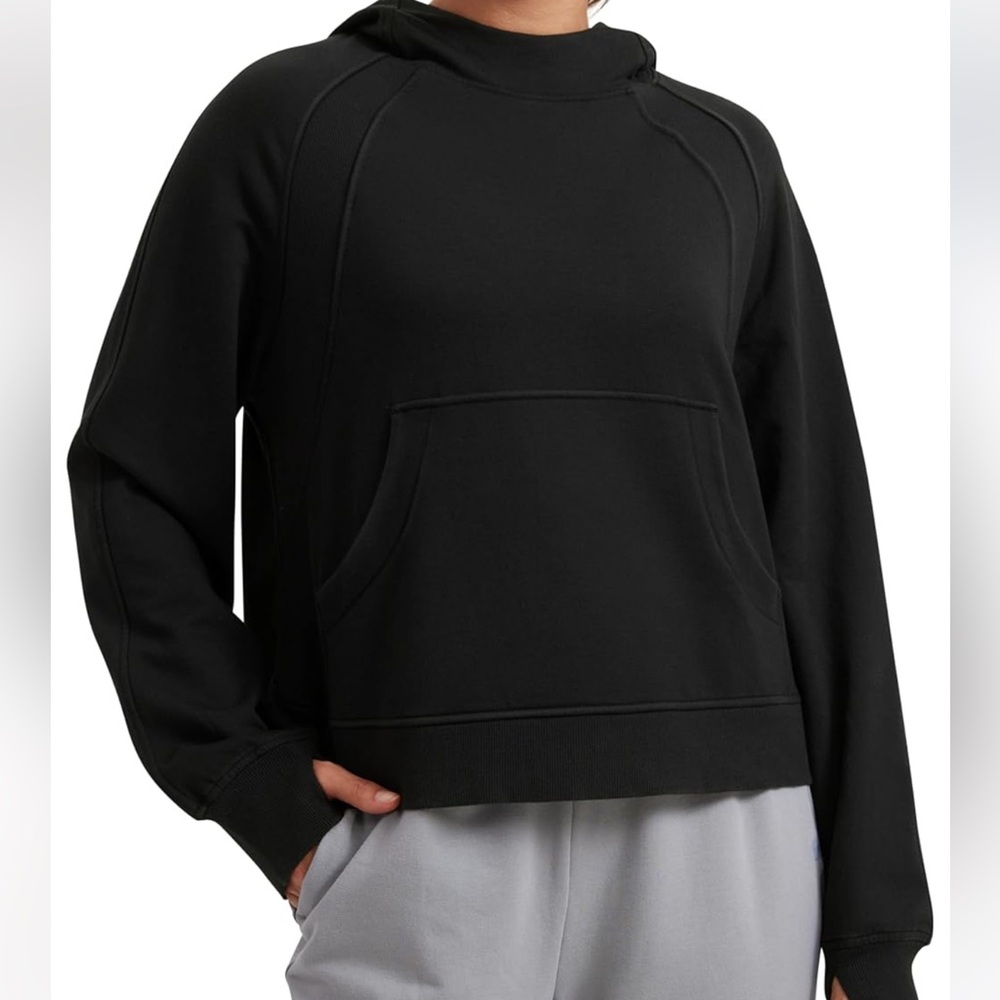 CRZ YOGA Black Cowl Neck Pullover Sweater